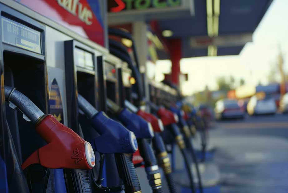 gas pumps at convenience store